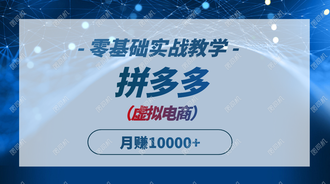 拼多多虚拟电商，零基础实战教学，快速打爆商品，新手也能月入10000+-AI学习资源网