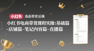 小红书电商带货课程实操:基础篇-选品篇-店铺篇-笔记内容篇-直播篇-AI学习资源网