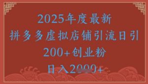 绝密引流秘籍,拼多多虚拟店铺引流,日引500+-AI学习资源网