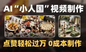 爆款1000W+播放微缩景观迷你小人国AI视频0成本制作全流程教学-AI学习资源网