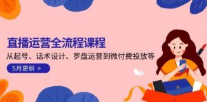 直播运营全流程课程-5月更新:从起号、话术设计、罗盘运营到微付费投放等-AI学习资源网
