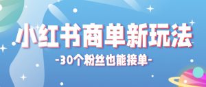 小红书商单新玩法,30个粉丝也能接单,一个月接三单赚了150+!适合新手小白操作-AI学习资源网