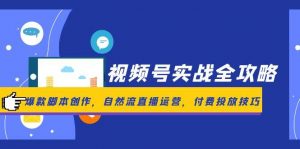 视频号实战全攻略,爆款脚本创作,自然流直播运营,付费投放技巧-AI学习资源网
