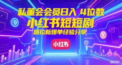 私董会会员日入4位数小红书红果短剧拉新爆单经验分享-AI学习资源网