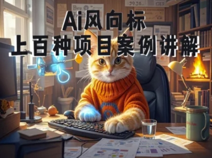 Ai风向标-附100种项目案例玩法-0基础小白到大神ai视频商业应用教学-AI学习资源网