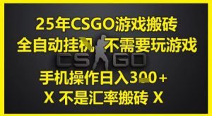 25年CSGO游戏搬砖,全自动运行,不需要玩游戏,手机操作日入3张(不是汇率搬砖)【揭秘】-AI学习资源网