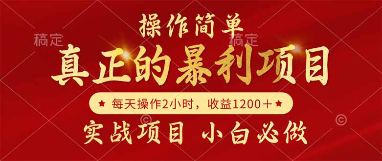 真正的暴利项目，操作简单，每天收益1200＋，自己做老板-AI学习资源网