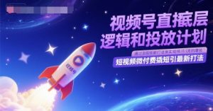 视频号直播底层逻辑和投放计划，短视频微付费撬短引最新打法-AI学习资源网