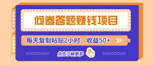 问卷答题赚钱项目新平台,新手小白也能操作,每天复制粘贴2小时,收益50+-AI学习资源网