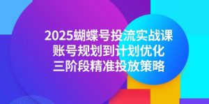 2025蝴蝶号投流实战课，账号规划到计划优化，三阶段精准投放策略-AI学习资源网