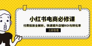 小红书电商必修课:付费投放全解析,快速提升店铺ROI与转化率-AI学习资源网