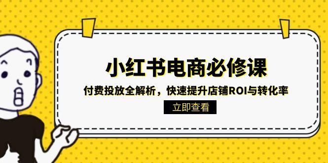 小红书电商必修课：付费投放全解析，快速提升店铺ROI与转化率-AI学习资源网