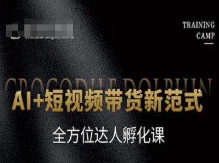 AI+短视频带货新范式，全方位达人孵化课-AI学习资源网