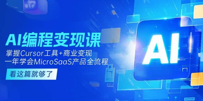 AI编程变现课：掌握Cursor工具+商业变现，一年学会MicroSaaS产品全流程-AI学习资源网