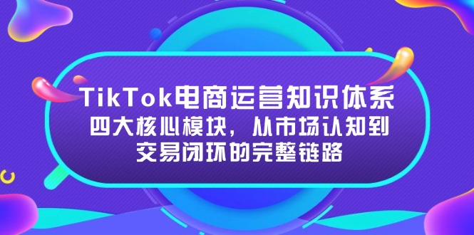 TikTok电商运营知识体系：四大核心模块，从市场认知到交易闭环的完整链路-AI学习资源网