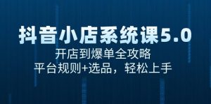 抖音小店系统课5.0,开店到爆单全攻略,平台规则+选品,轻松上手-AI学习资源网