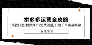 拼多多运营全攻略,爆款打造/付费推广/免费流量/日销千单实战教学/6月更新-AI学习资源网