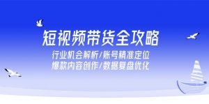 短视频带货全攻略,行业机会解析/账号精准定位/爆款内容创作/数据复盘优化-AI学习资源网
