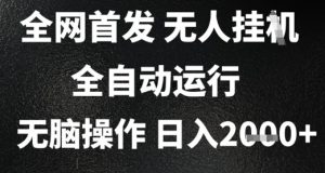 2025首发无人挂G项目,日入2k+,全自动运行,无脑操作,长期稳定 小白可玩【揭秘】-AI学习资源网
