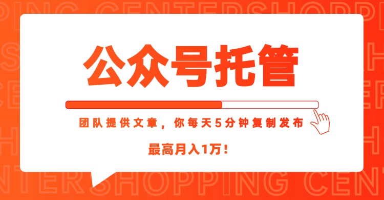 【公众号托管 】我提供文章，你每天５分钟复制发布，最高月入1W-AI学习资源网