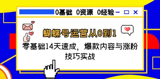 蝴蝶号运营从0到1，零基础14天速成，爆款内容与涨粉技巧实战-AI学习资源网