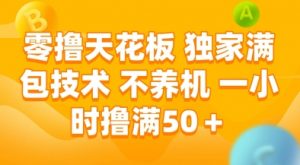 零撸天花板,独家满包技术,不用养机,一小时撸满50+,收益稳定【揭秘】-AI学习资源网