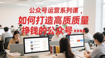 公众号运营系列课，如何打造高质量挣钱的公众号-AI学习资源网