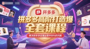 拼多多高阶打造爆款全套课程,解决拼多多店铺运营中99%的问题-AI学习资源网