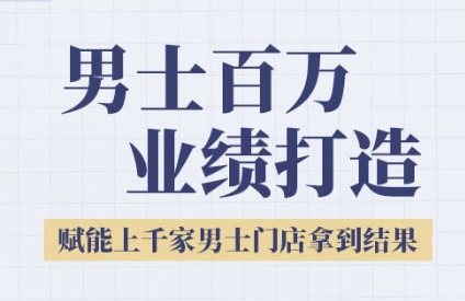 2025男士美业百万业绩打造，赋能上千家男士门店拿到结果-AI学习资源网