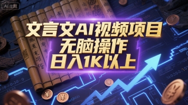 文言文AI视频项目，无脑操作，日入1K以上-AI学习资源网