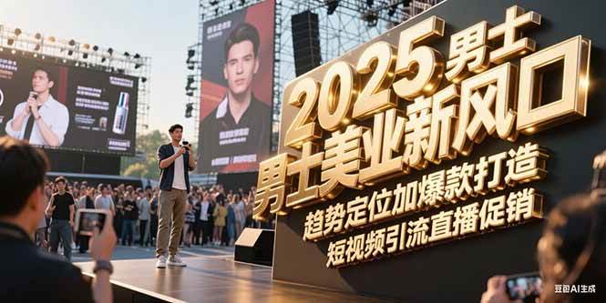 2025男士美业新风口，趋势定位加爆款打造，短视频引流直播促销-AI学习资源网