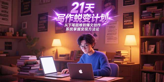 21天写作蜕变计划，从下笔困难到爆文创作，系统掌握变现方法论-AI学习资源网