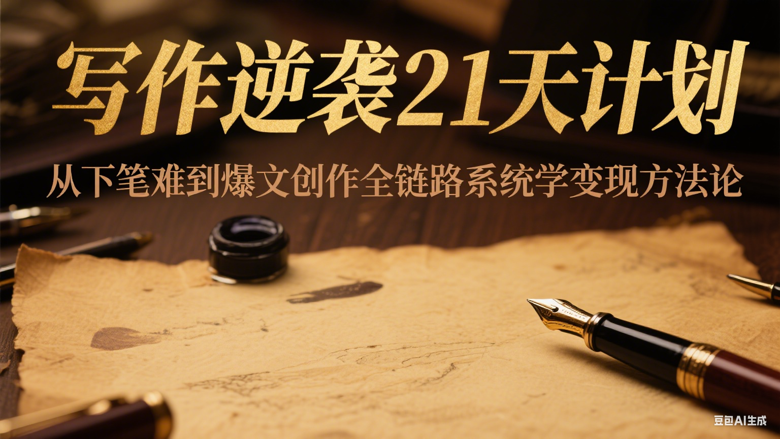 写作逆袭21天计划：从下笔难到爆文创作全链路系统学变现方法论-AI学习资源网