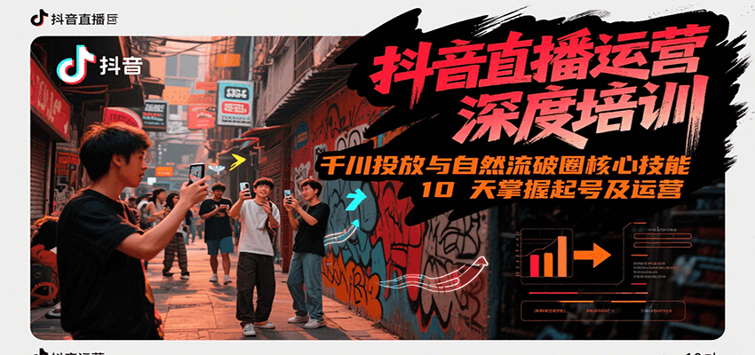 抖音直播运营深度培训，千川投放与自然流核心技能，10天掌握起号及运营(6-7月新课)-AI学习资源网
