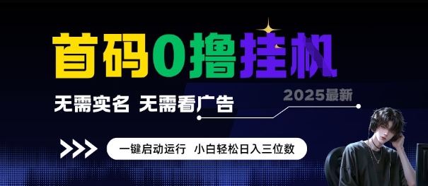 首码0撸全自动挂G项目，无需实名无需看广告，小白轻松日入3位数，多号短阵收益无上限【揭秘】-AI学习资源网
