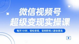 微信视频号超级变现实操课,每天1小时,轻松变现,宝妈职场人副业首选-AI学习资源网
