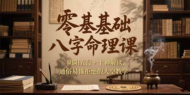零基础八字命理课，阴阳五行+十神解读，通俗易懂拒绝假大空教学-AI学习资源网