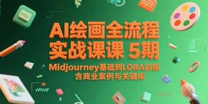 AI绘画全流程实战课5期,Midjourney基础到LORA训练,含商业案例与关键词库-AI学习资源网