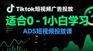 Tiktok短视频广告投放,适合0-1小白学习ADS短视频投放课-AI学习资源网