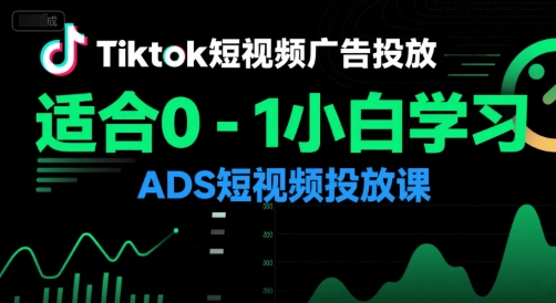 Tiktok短视频广告投放，适合0-1小白学习ADS短视频投放课-AI学习资源网