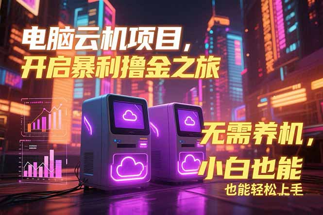 电脑云机项目 暴力撸金玩法，不需要养机 配置没有要求 单机100个窗口一…-AI学习资源网