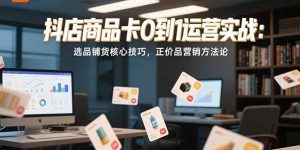 抖店商品卡0到1运营实战:选品铺货核心技巧,正价品营销方法论-AI学习资源网