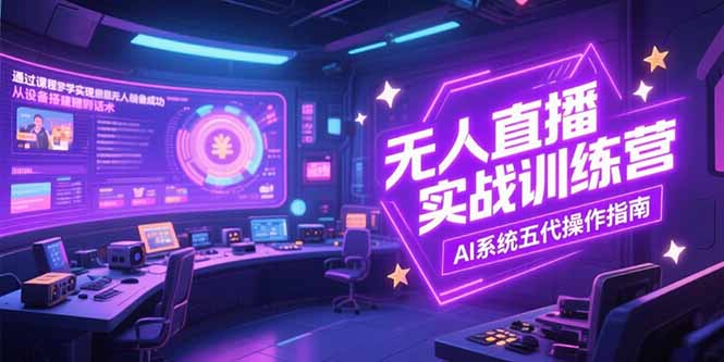 无人直播实操训练营，从设备搭建到话术，AI系统五代操作指南(7月更新-AI学习资源网