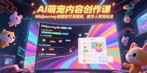 AI萌宠内容创作课,Midjourney制图到可灵视频,数字人带货玩法-AI学习资源网