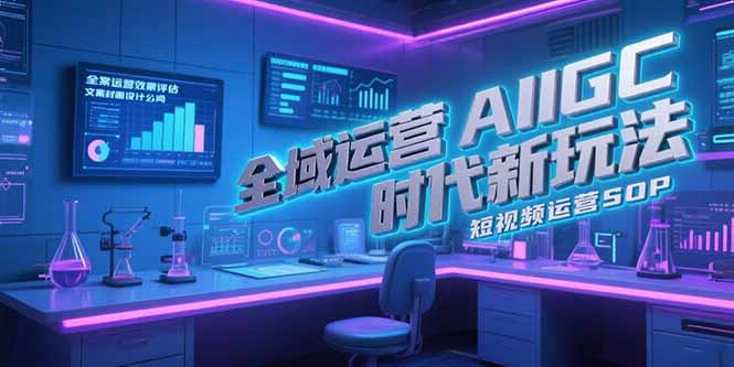 全域运营AIGC时代新玩法，文案封面设计公式，短视频运营SOP-AI学习资源网