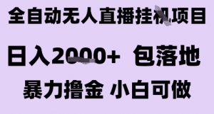 最新全自动抖音无人直播挂G项目,日入2k+ 包落地暴力撸金,小白可做【揭秘】-AI学习资源网