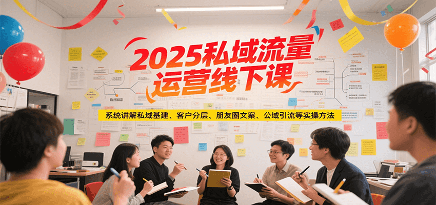 2025私域流量运营线下课，系统讲解私域基建/客户分层/朋友圈文案/公域引流等实操方法-AI学习资源网