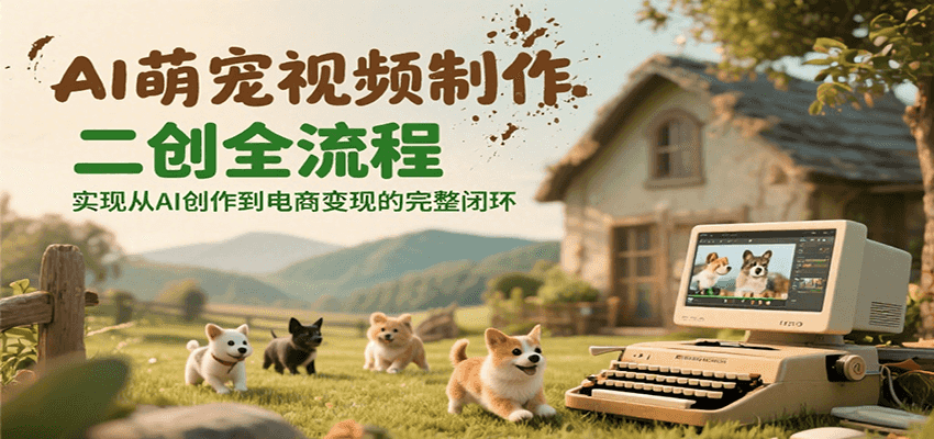 AI萌宠视频制作二创全流程，实现从AI创作到电商变现的完整闭环-AI学习资源网