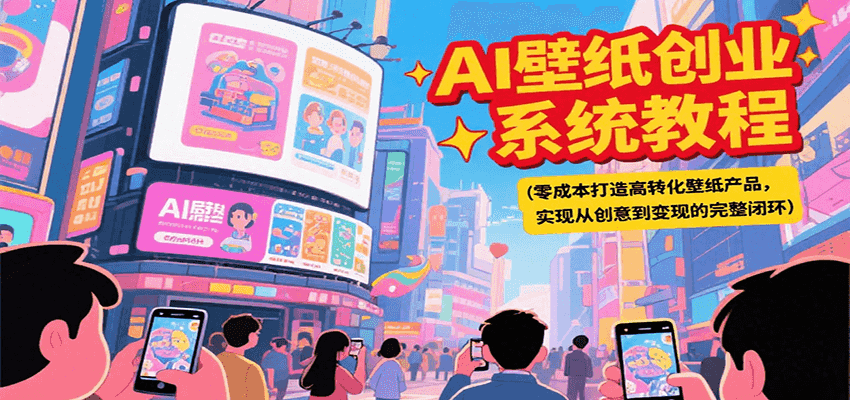 AI壁纸创业系统教程，零成本打造高转化壁纸产品，实现从创意到变现的完整闭环-AI学习资源网
