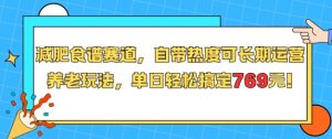 减肥食谱赛道,自带热度可长期运营,养老玩法,单日轻松搞定769-AI学习资源网